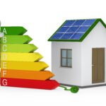 man on ladder solar house